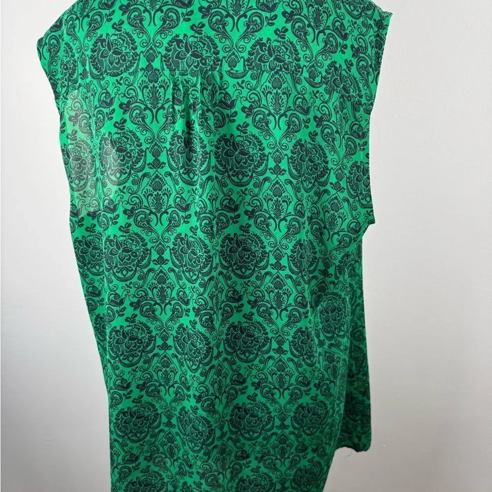 Banana Republic Green Sleeveless Blouse with Mandarin Collar - Picture 5 of 10
